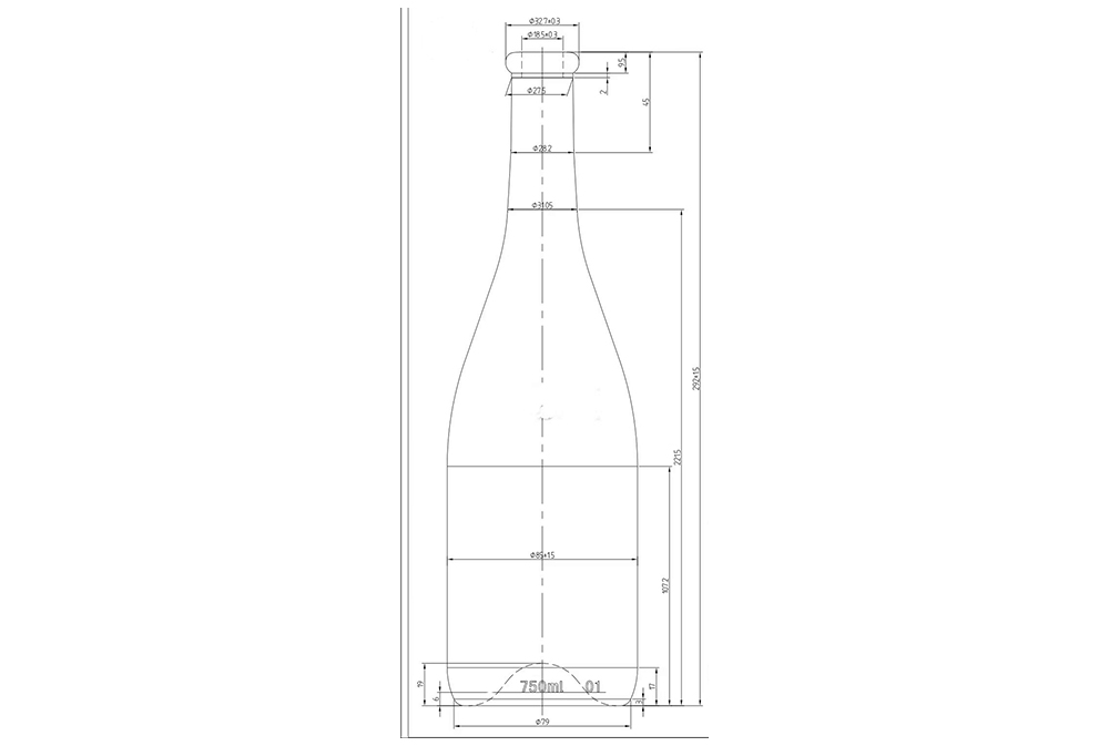 custom glass bottle drawing