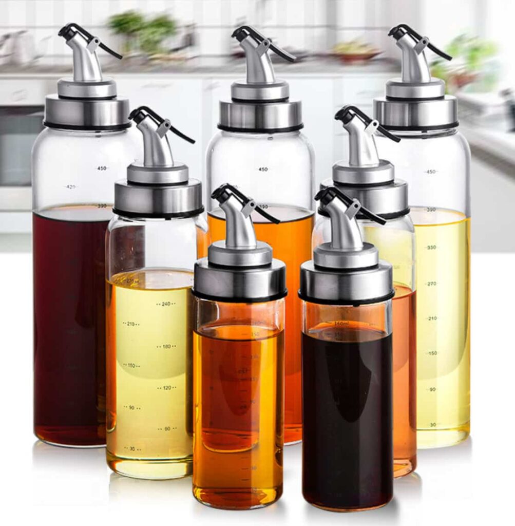 Glass oil bottles 180ml 300ml 500ml 