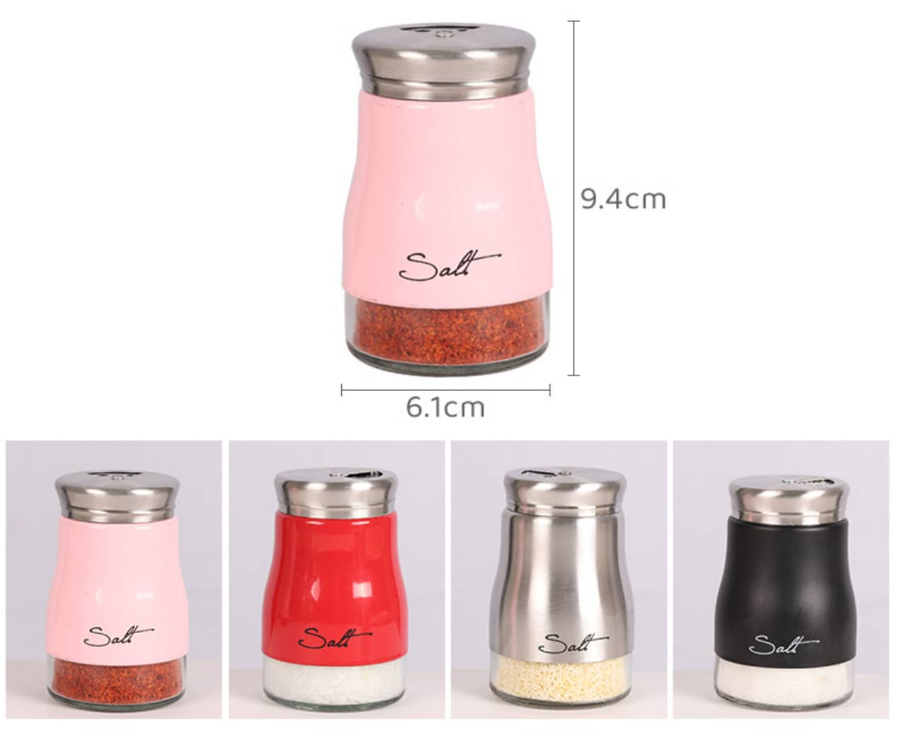 Glass spice jars with Stainless steel cover 150ml