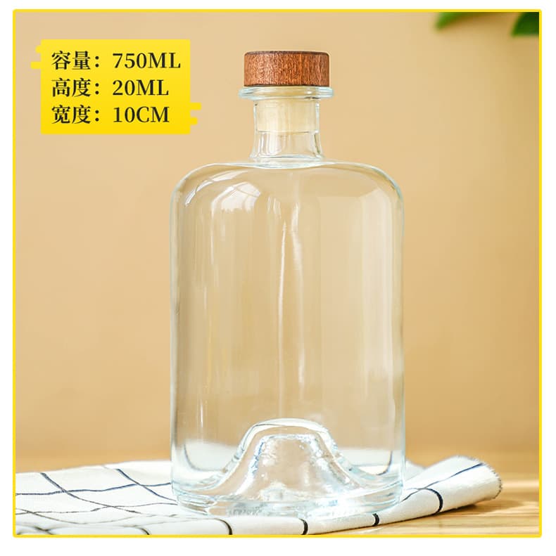 Round liquor bottle with concave bottom 100ml 250ml 375ml 500ml 750ml