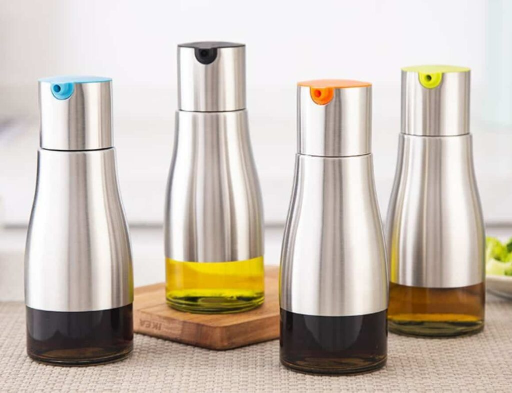 Stainless steel glass kitchen oil bottles 320ml