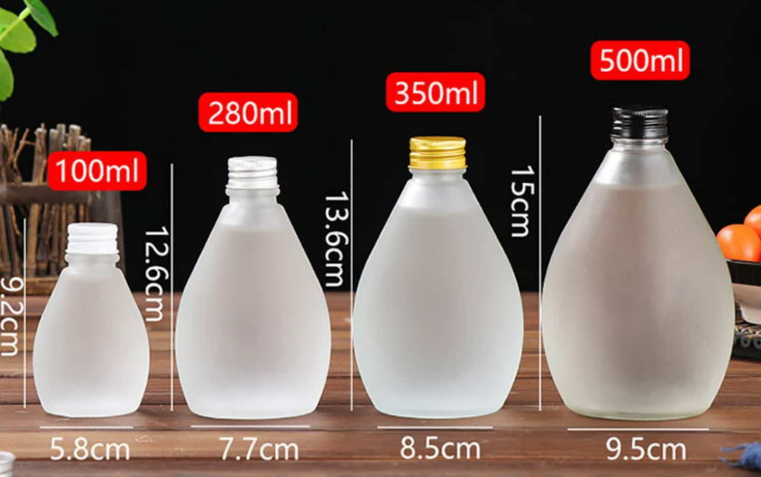 Creative pot-bellied water droplet-shaped drink bottles 100ml 280ml 350ml 500ml