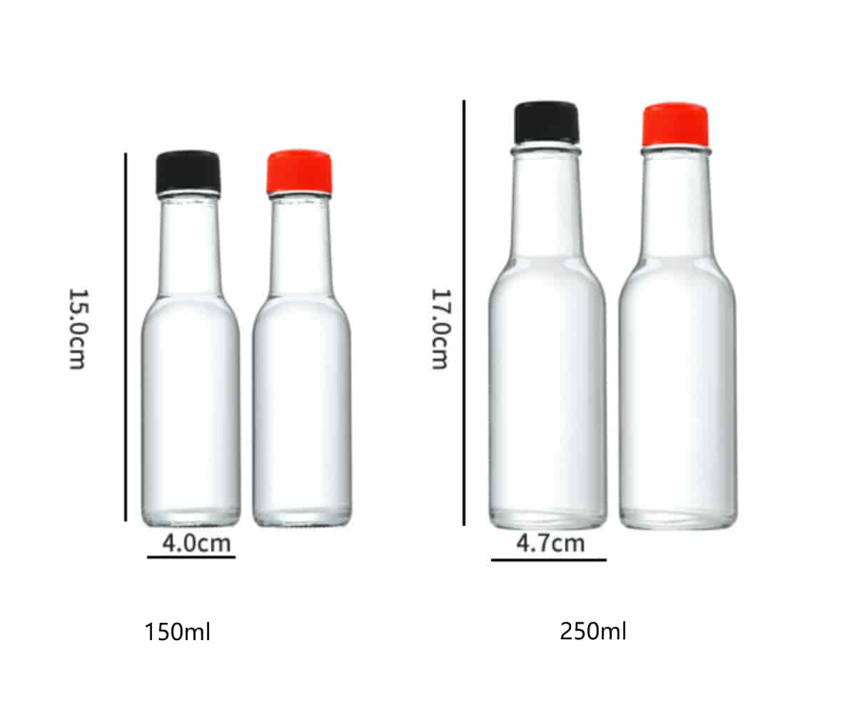 Glass salad ketchup sauce bottles 100ml 150ml