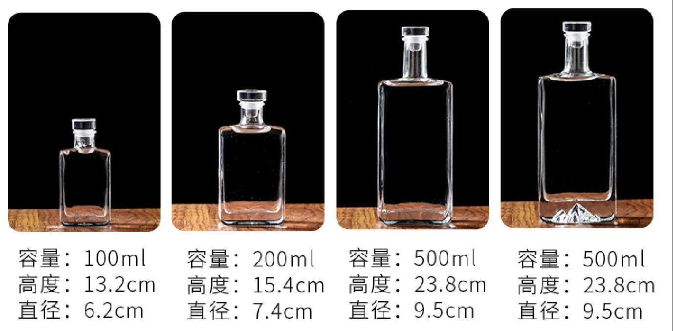 Square crystal flint volcanic bottom liquor bottles