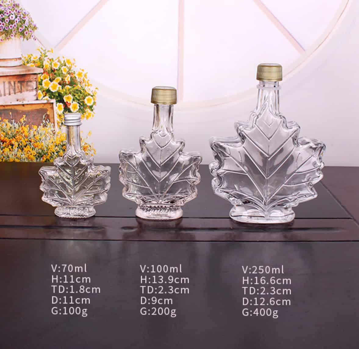 Maple Leaf beverage bottle liquor bottles 50ml 100ml 250ml