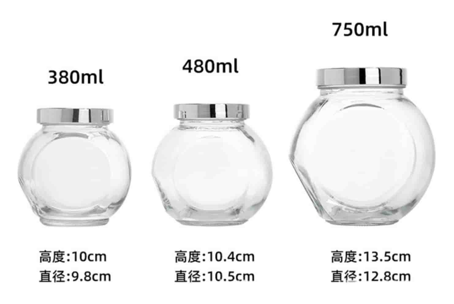 Flat Drum glass spice bottles