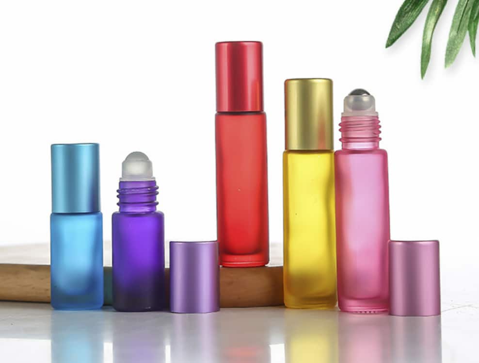 Glass colored roll on bottles 5ml 10ml