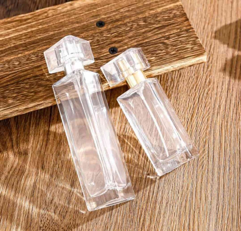 Triangle clear glass perfume bottle 30ml 45ml 