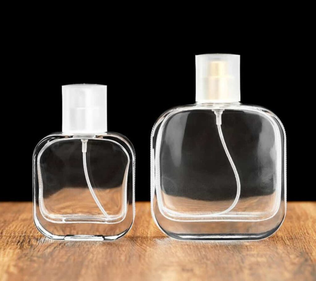 Square perfume bottles with side pattern 50ml 100ml 