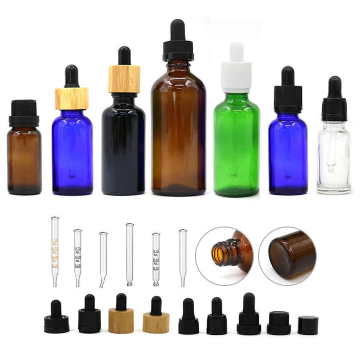 Glass dropper bottles essential oil bottles