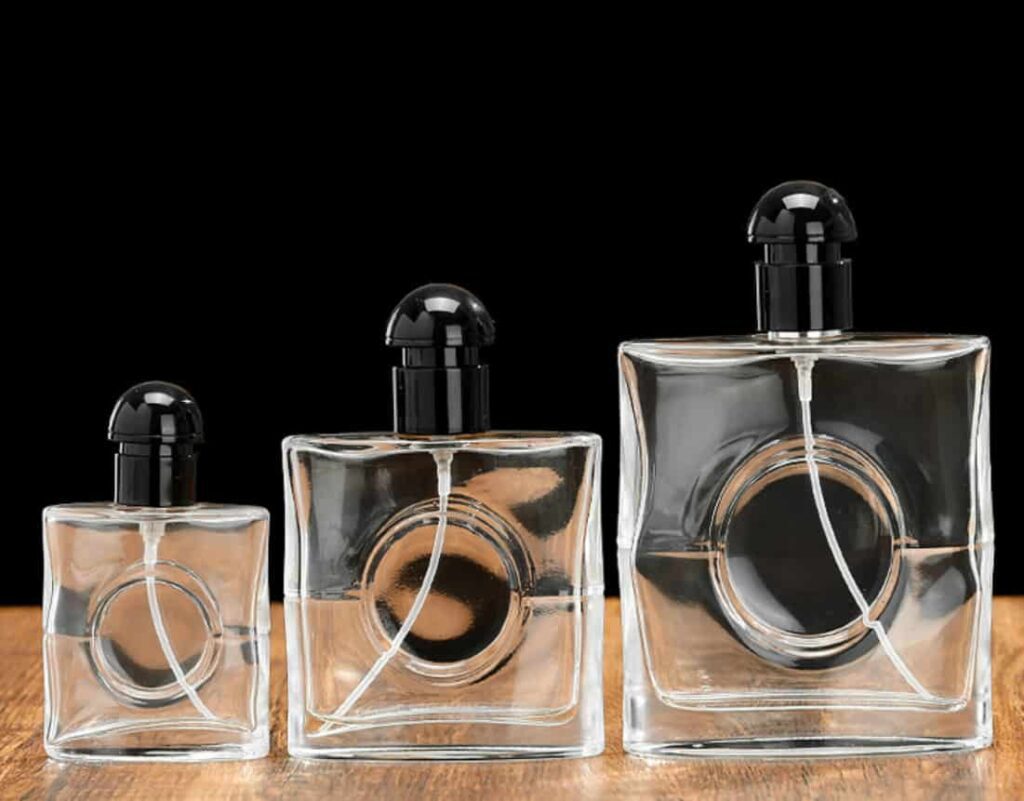 Square perfume bottles with lid 25ml 50ml 80ml 