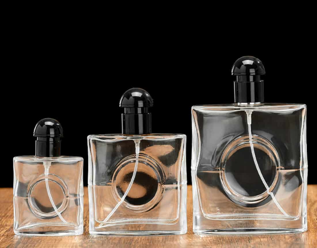 Square perfume bottles with lid 25ml 50ml 80ml