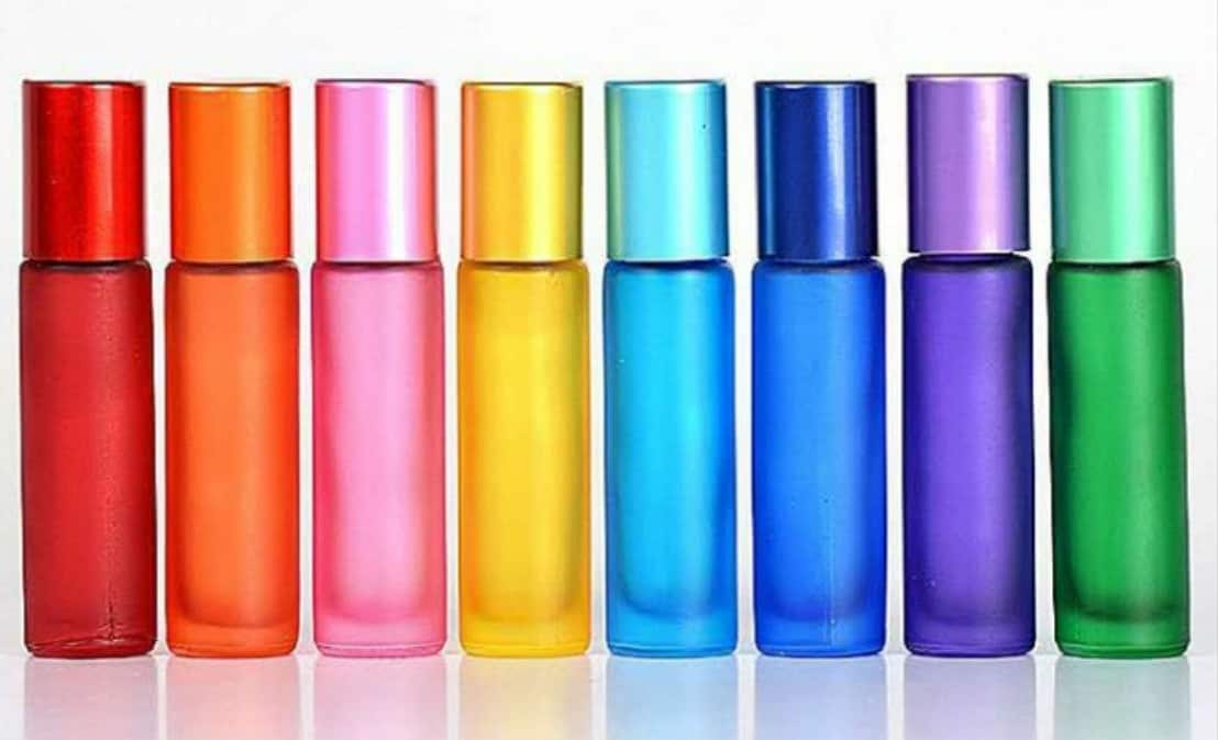 Glass colored roll on bottles 5ml 10ml