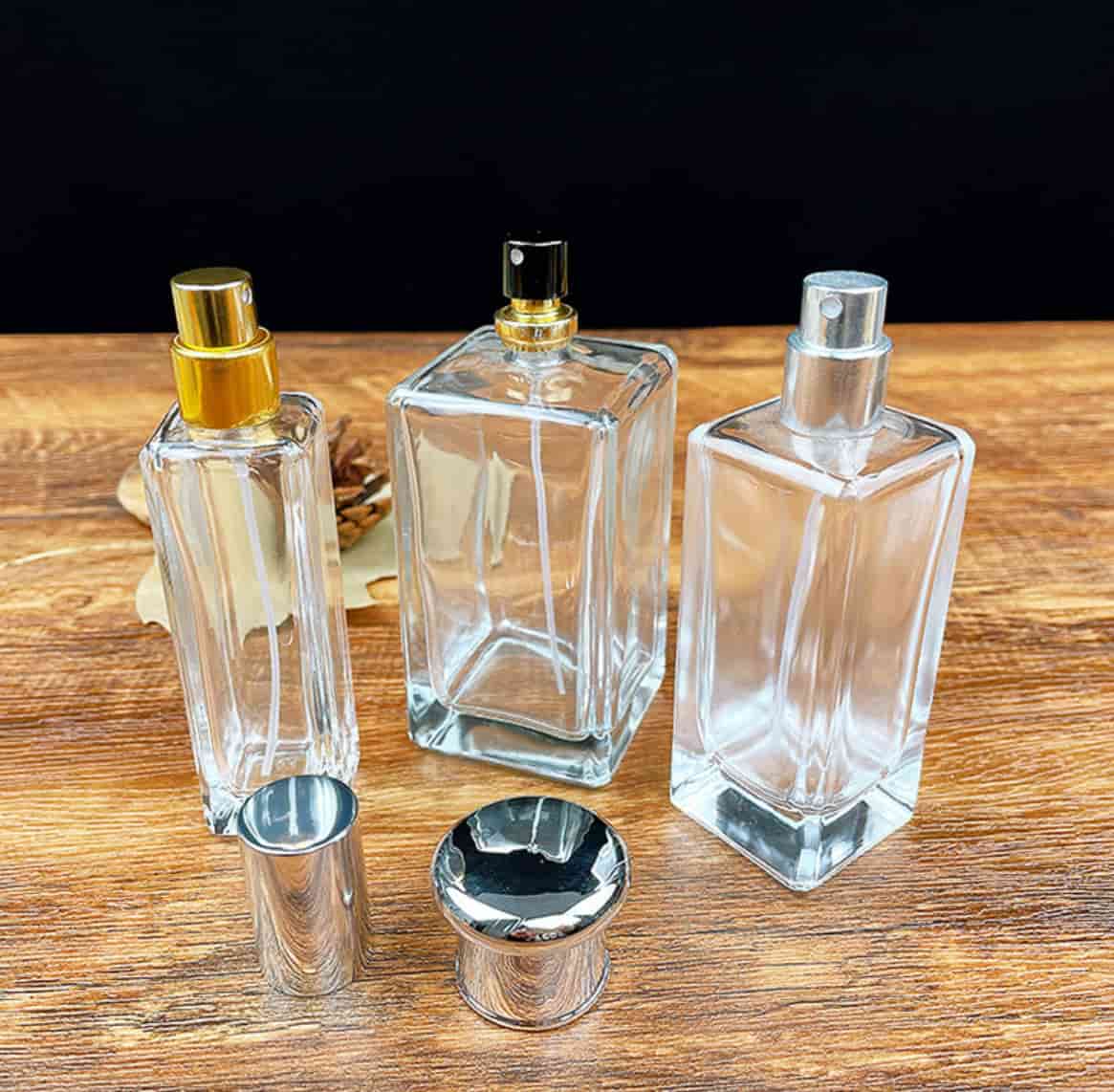 Crystal flint square perfume bottles 30ml 50ml 100ml