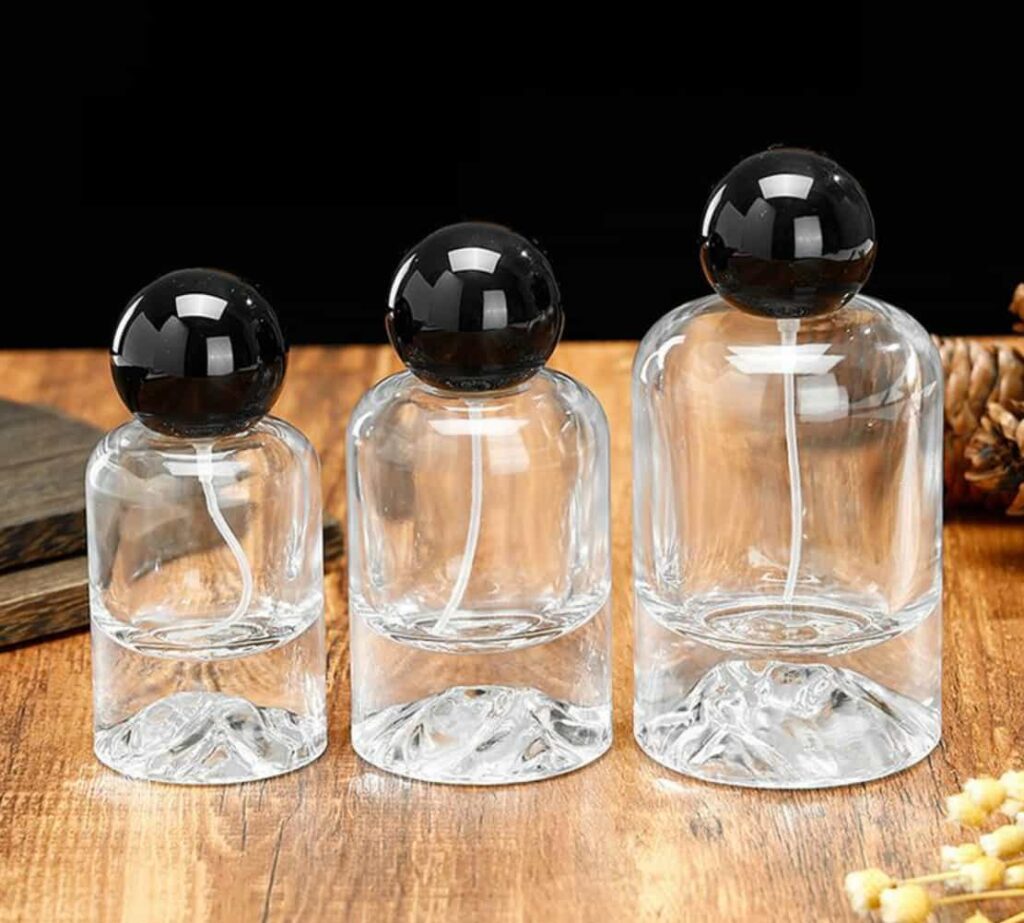 Round perfume bottles with round caps 30ml 50ml 100ml 