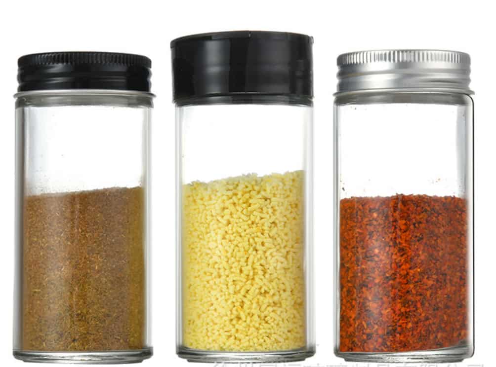 Glass spice jars round simple style cheap 80ml