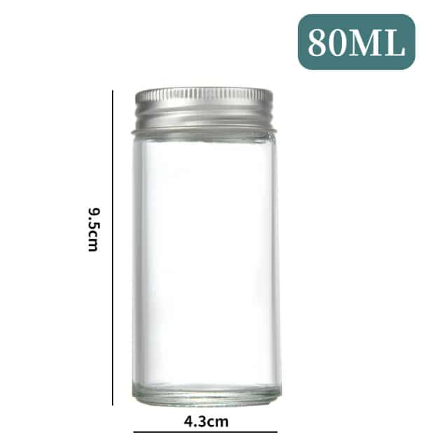 Glass spice jars round simple style cheap 80ml