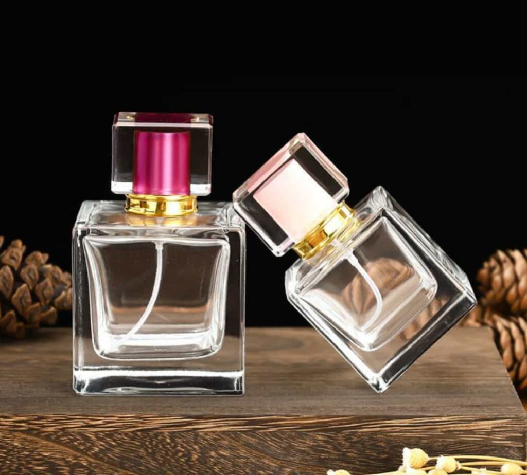 Square perfume bottles with square caps 50ml 100ml 