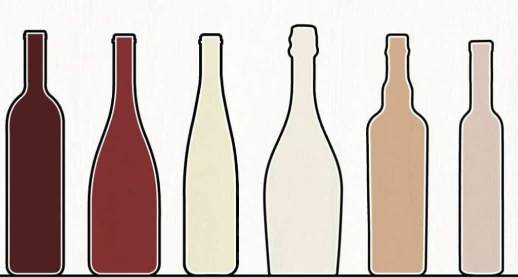 Wine bottles different shapes