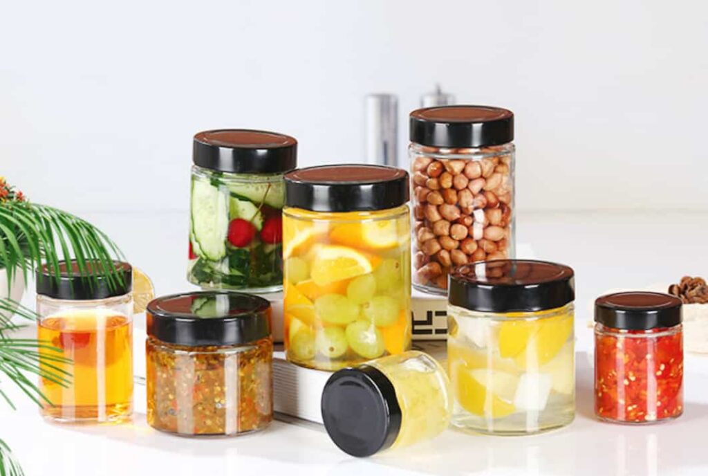 Round glass jam honey pickle jars 75ml 100ml 150ml 180ml 200ml 220ml 250ml 280ml 380ml 500ml 750ml 1000ml