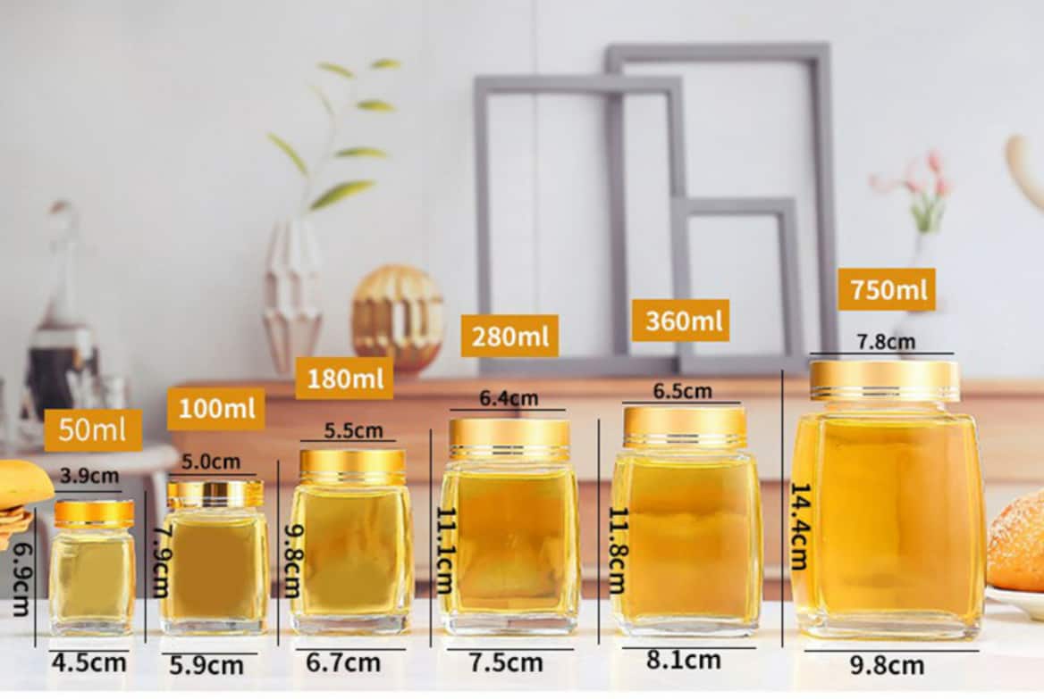 Cystal flint square honey jars