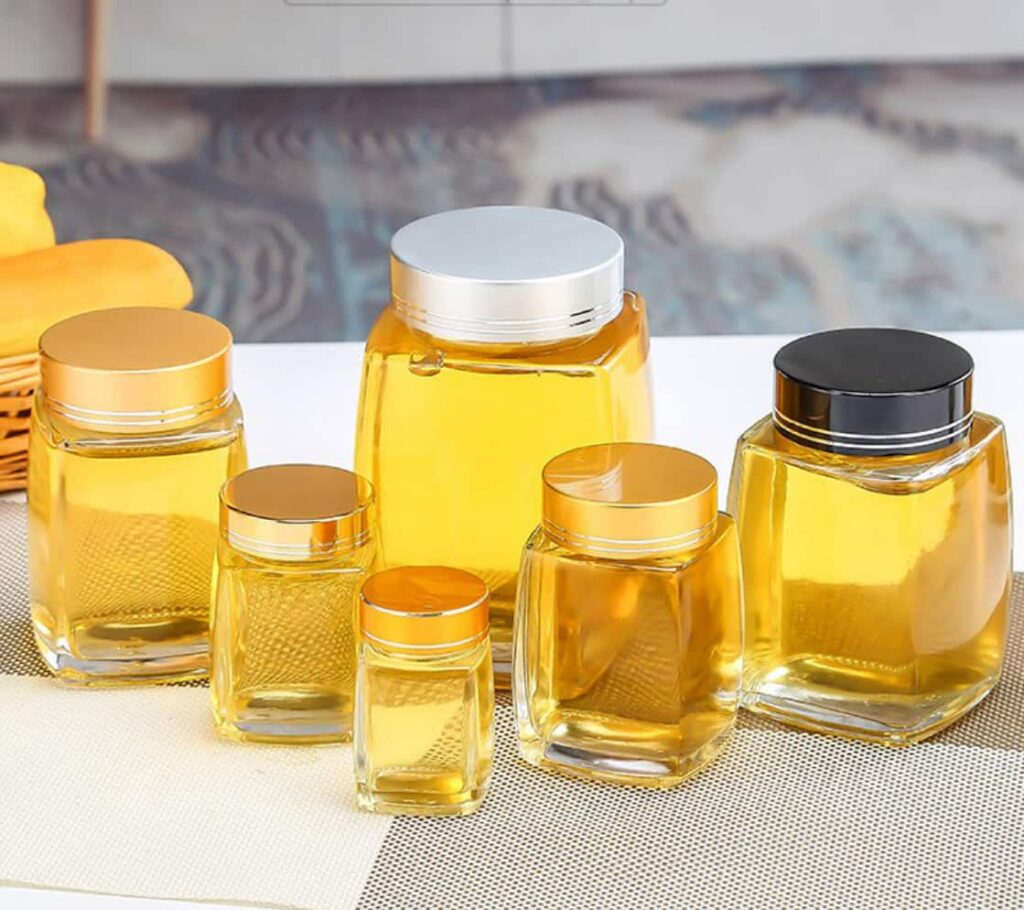 Cystal flint square honey jars 