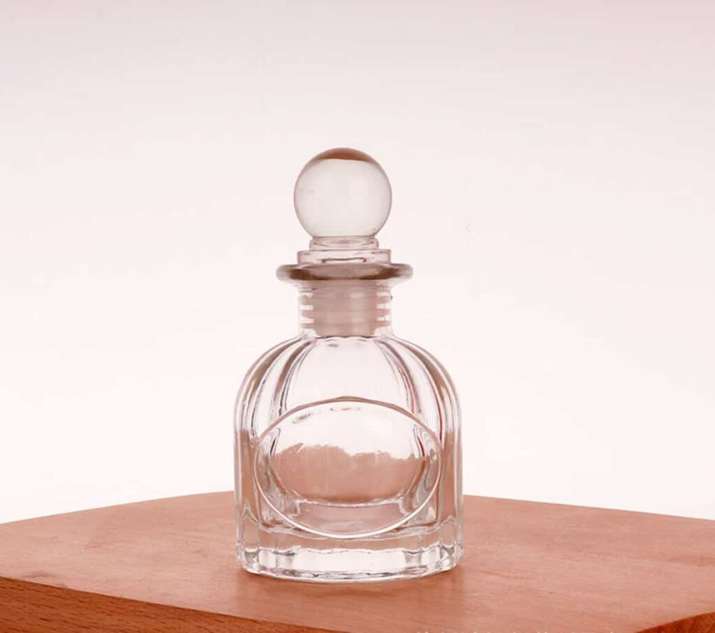 Small 50ml glass diffuser bottles with label area 