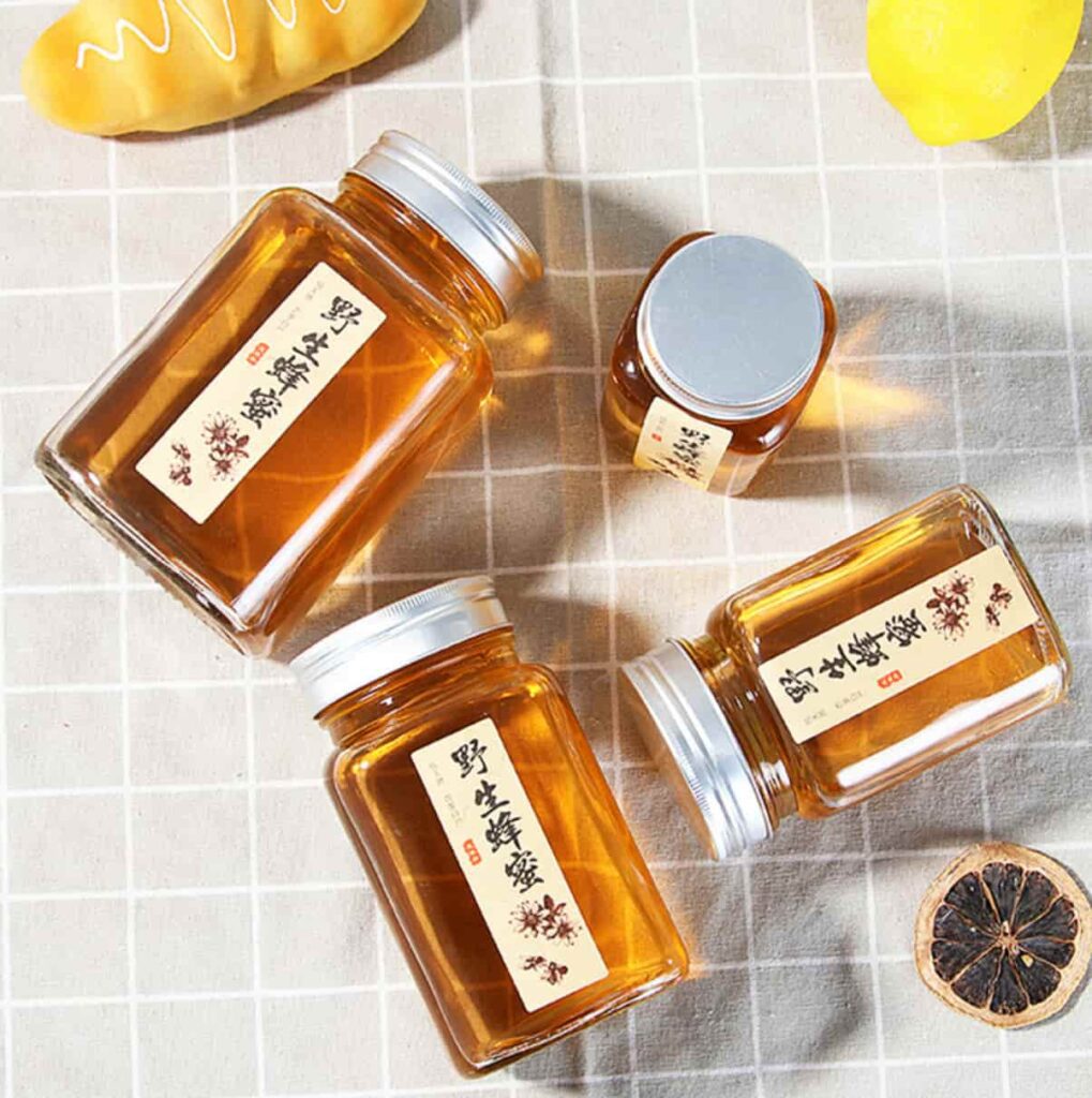 New style square honey jars 100ml 200ml 280ml 380ml 500ml 730ml