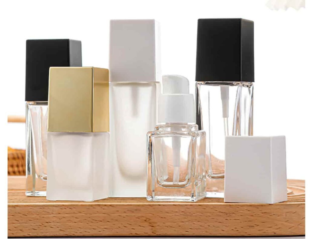 Square glass lotion bottles 15ml 20ml 30ml 40ml 60ml 100ml