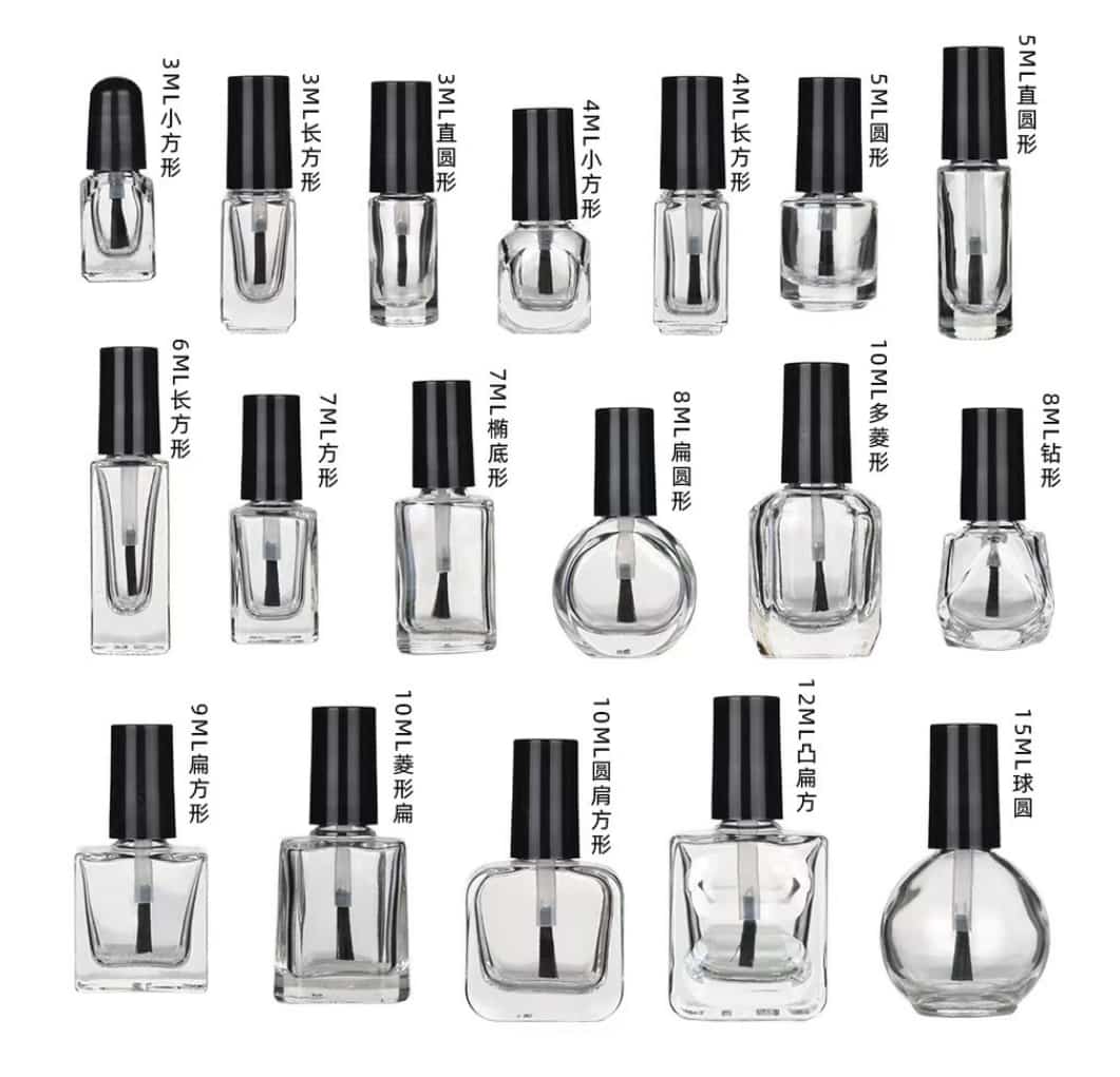 Empty glass nail polish bottles 3ml 4ml 5ml 6ml 7ml 8ml 9ml 10ml 12ml 15ml-2