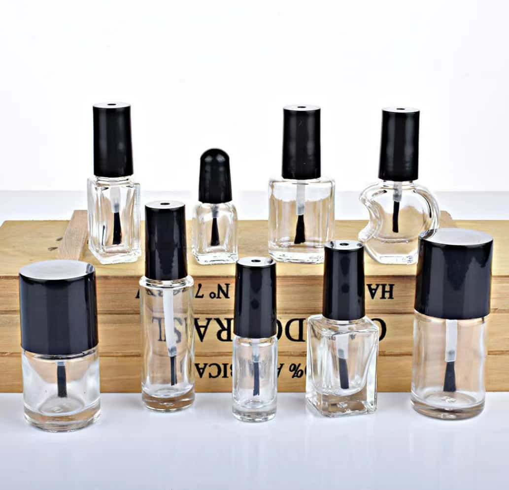 Empty glass nail polish bottles 3ml 4ml 5ml 6ml 7ml 8ml 9ml 10ml 12ml 15ml