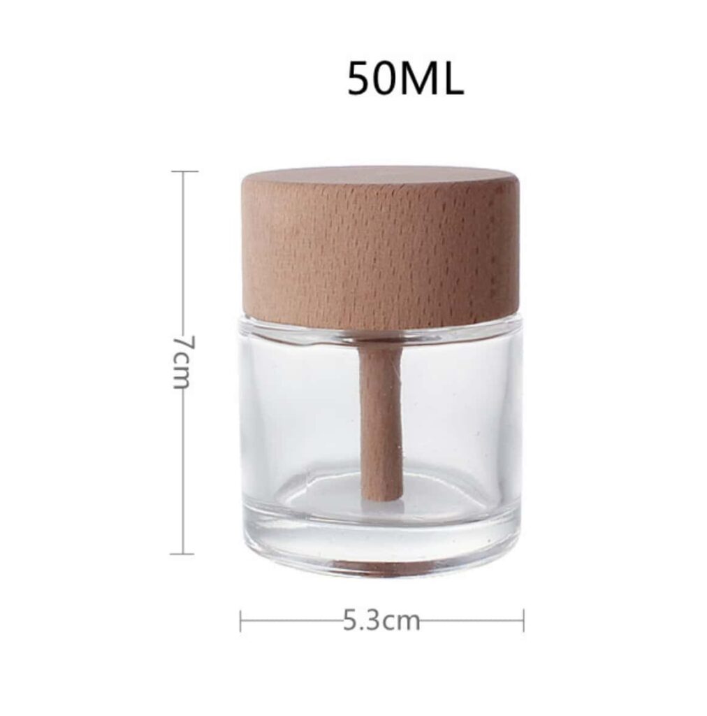 50ml round small diffuser bottles with wooden cap 