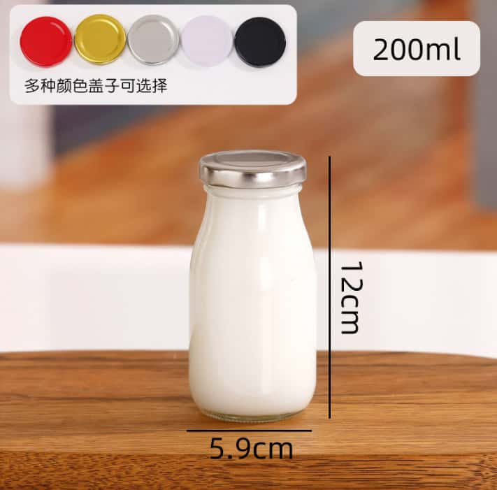 Glass milk bottles 200ml