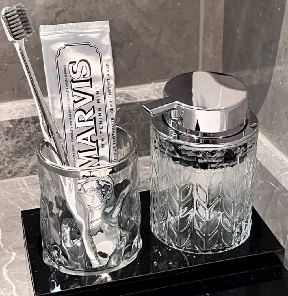 Luxury Glass hand sanitizer bottle with lid