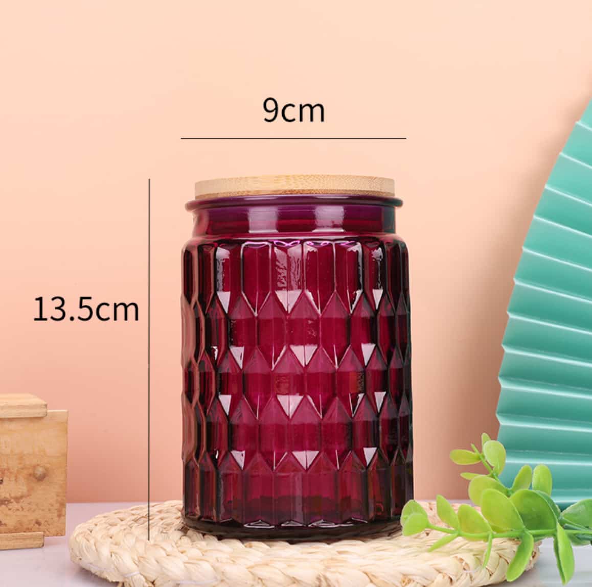 Luxury glass candle jars size