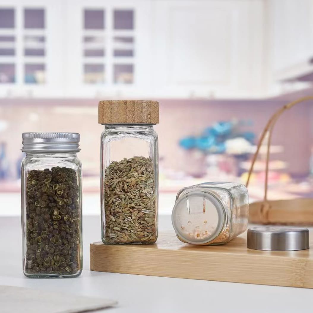 Glass spice jars