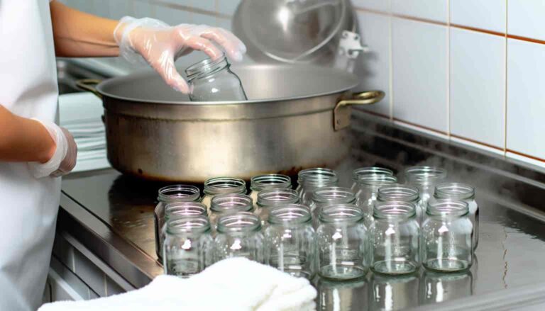 get out the glass jars from oven