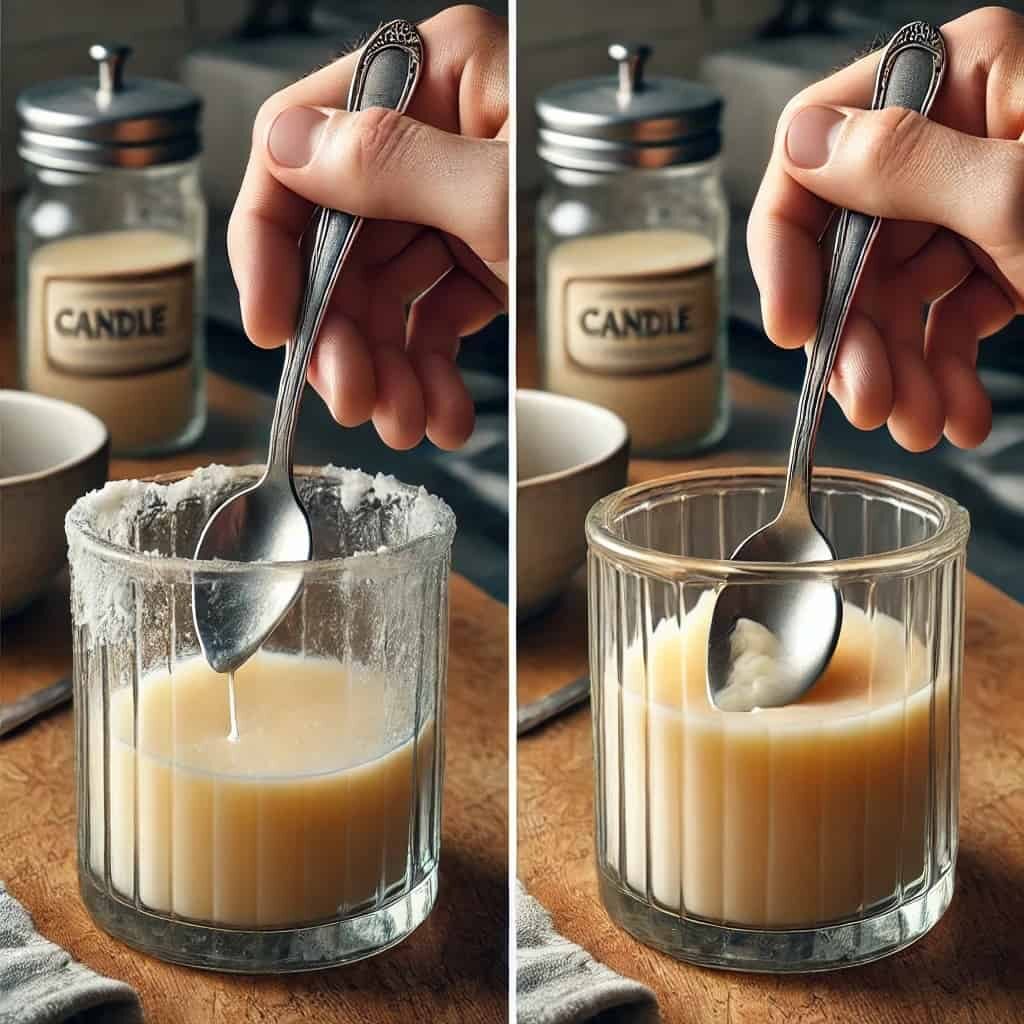 get the wax out of the glass candle container