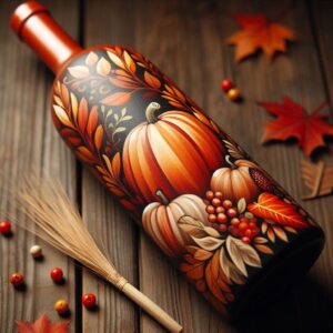 wine bottle decoration for autumn