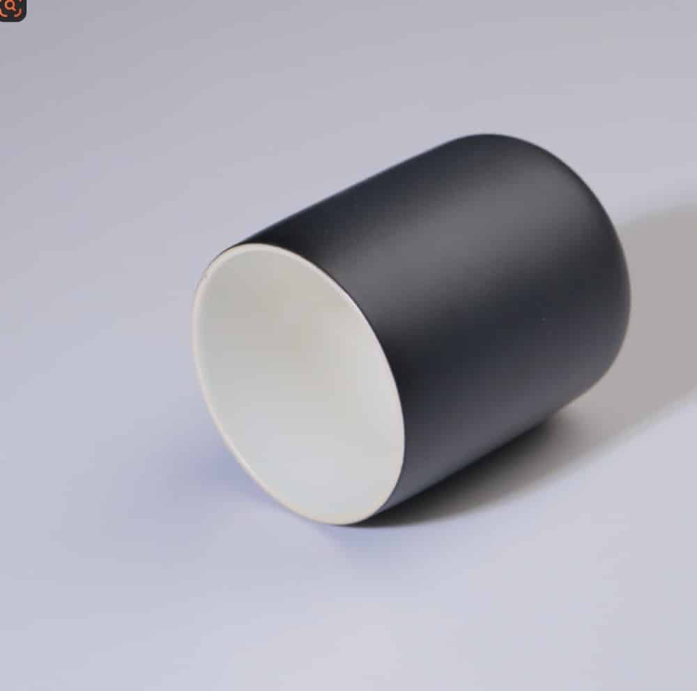 Matte black ceramic candle jars photo