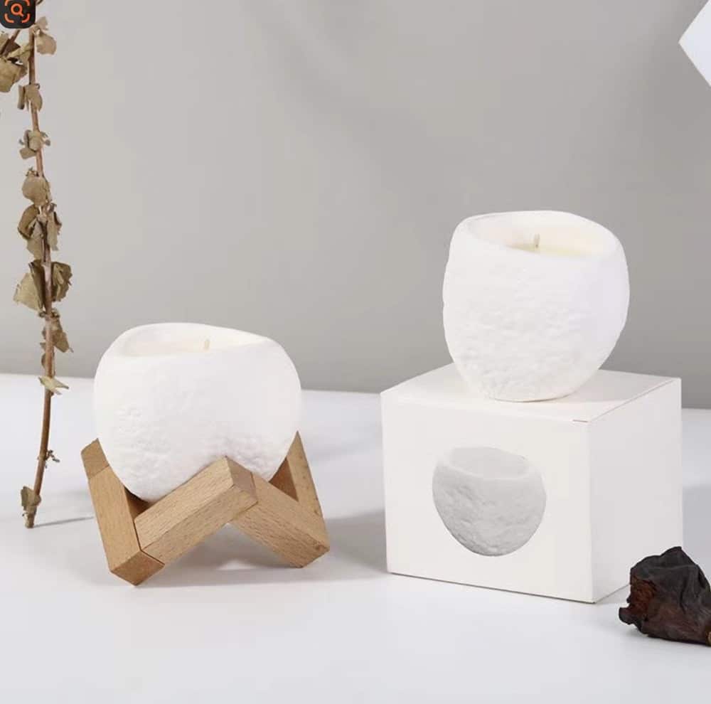 Stone shape ceramic candle jars