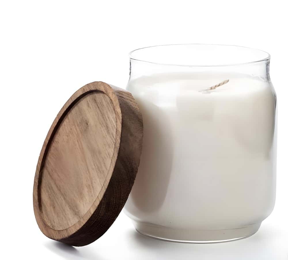 borosilicate glass candle jar with lid